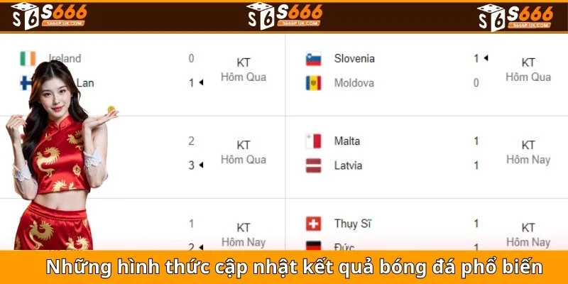 Những hình thức cập nhất kết quả bóng đá phổ biến